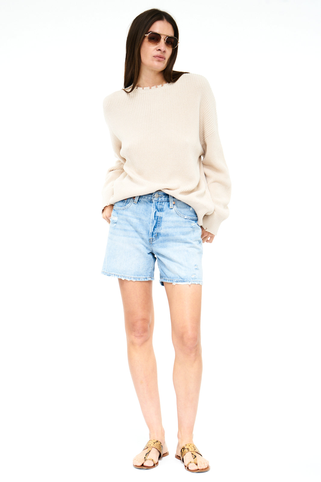 Darya Oversized Crewneck Pullover - Dove
            
              Sale